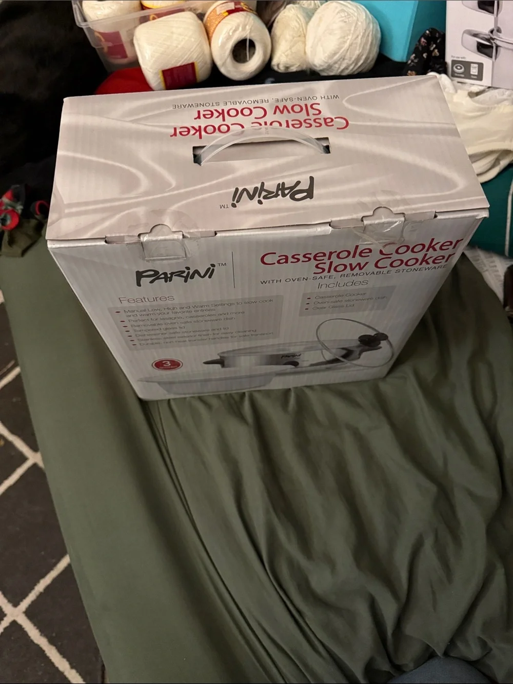 Parini White 2.5 Quart Casserole Slow Cooker